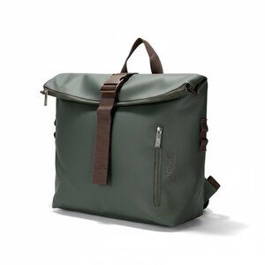 Bree Waterproof Roll Top Messenger Bag Tarp Material army green & brown